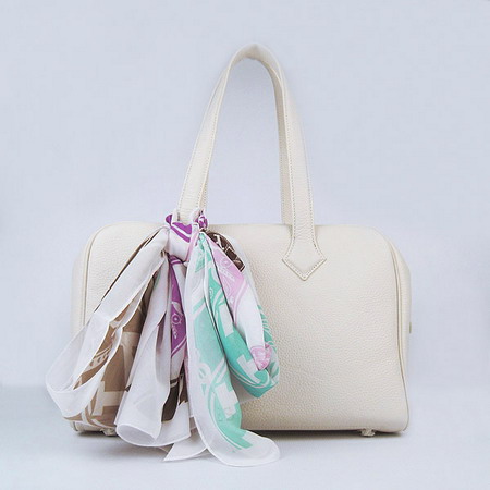 Hermes Victoria H2802 Bags with Scarf Details in Off-white